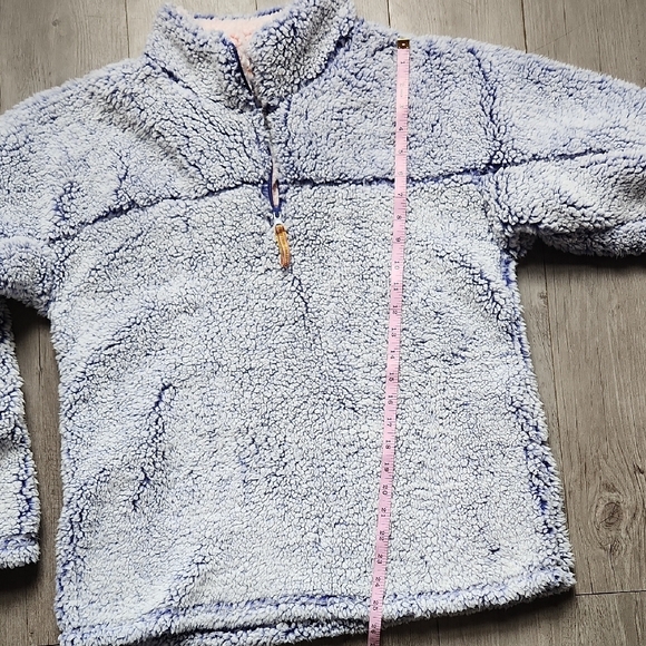 Snuggle Cozy Sherpa Teddy Half-Zip pullover Size Large Snow Day Winter Warm - Picture 8 of 8